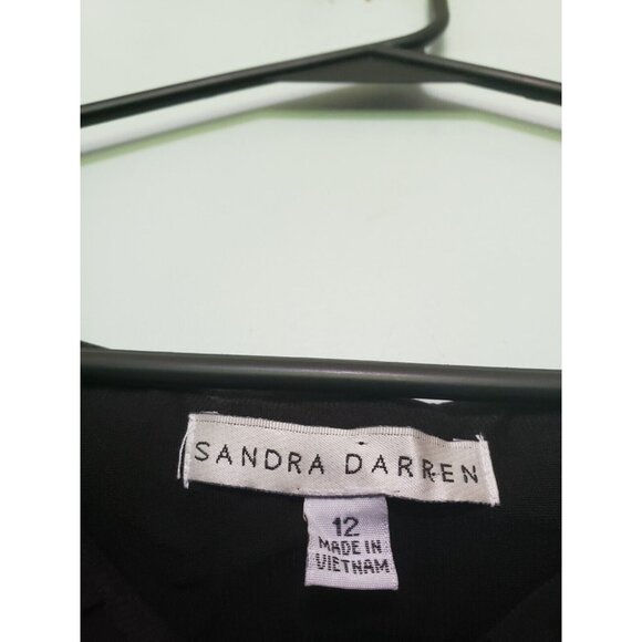 Sandra Darren Women 12 Mini Dress Floral Black Sheath Sleeveless Blue Spring NWT - Picture 5 of 7
